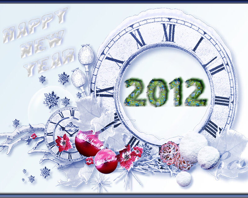 Clock with Winter Decorations