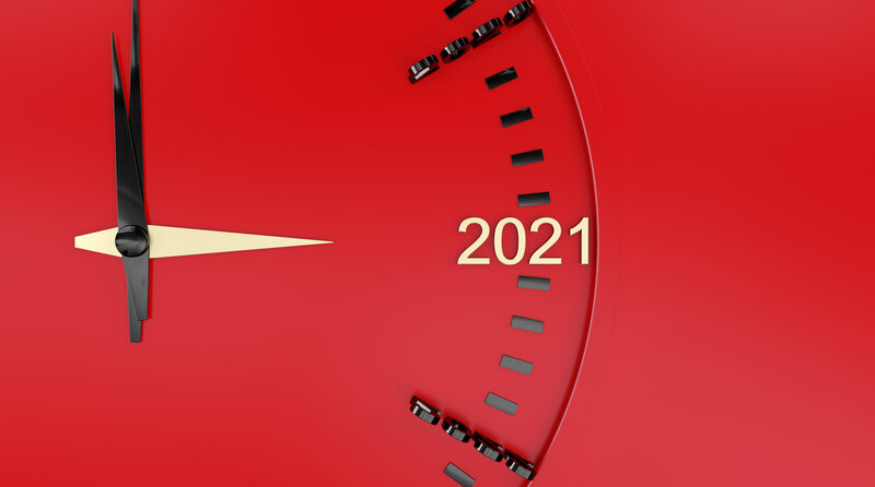 Clock with Year 2021