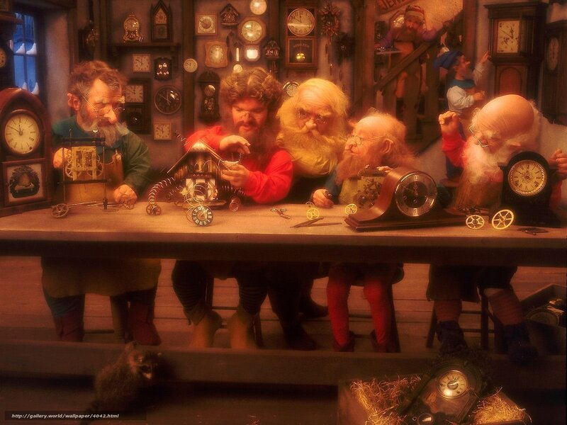 Clockmakers in a workshop