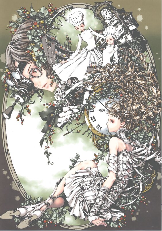 Clockwork garden illustration