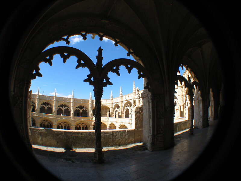 Cloister view through archway