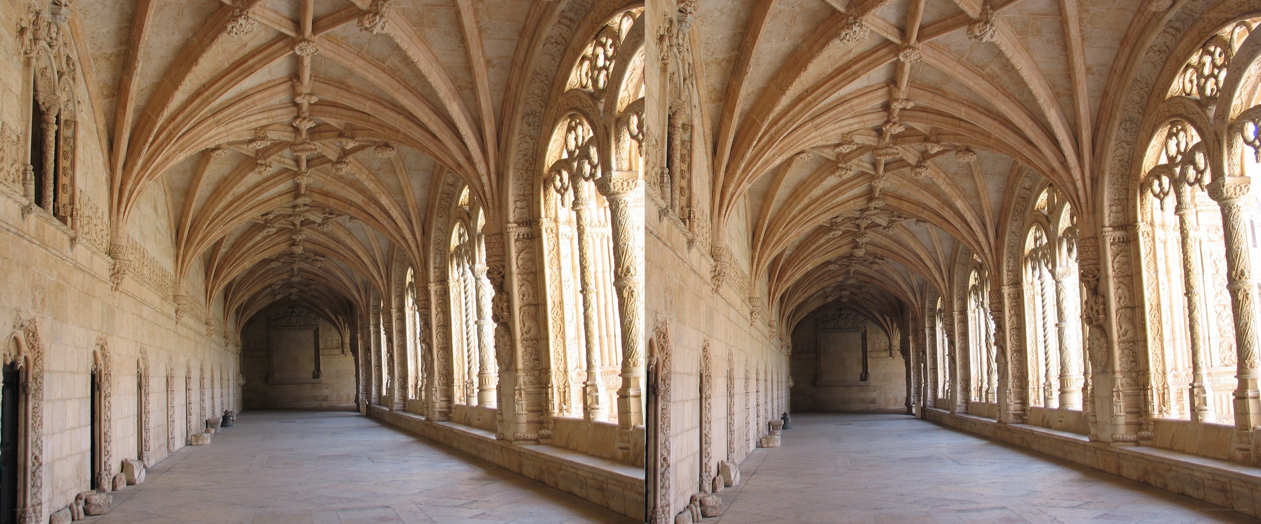 Cloister with ornate vaulted ceiling