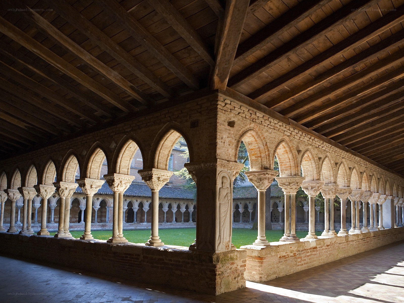 Cloister with stone arches