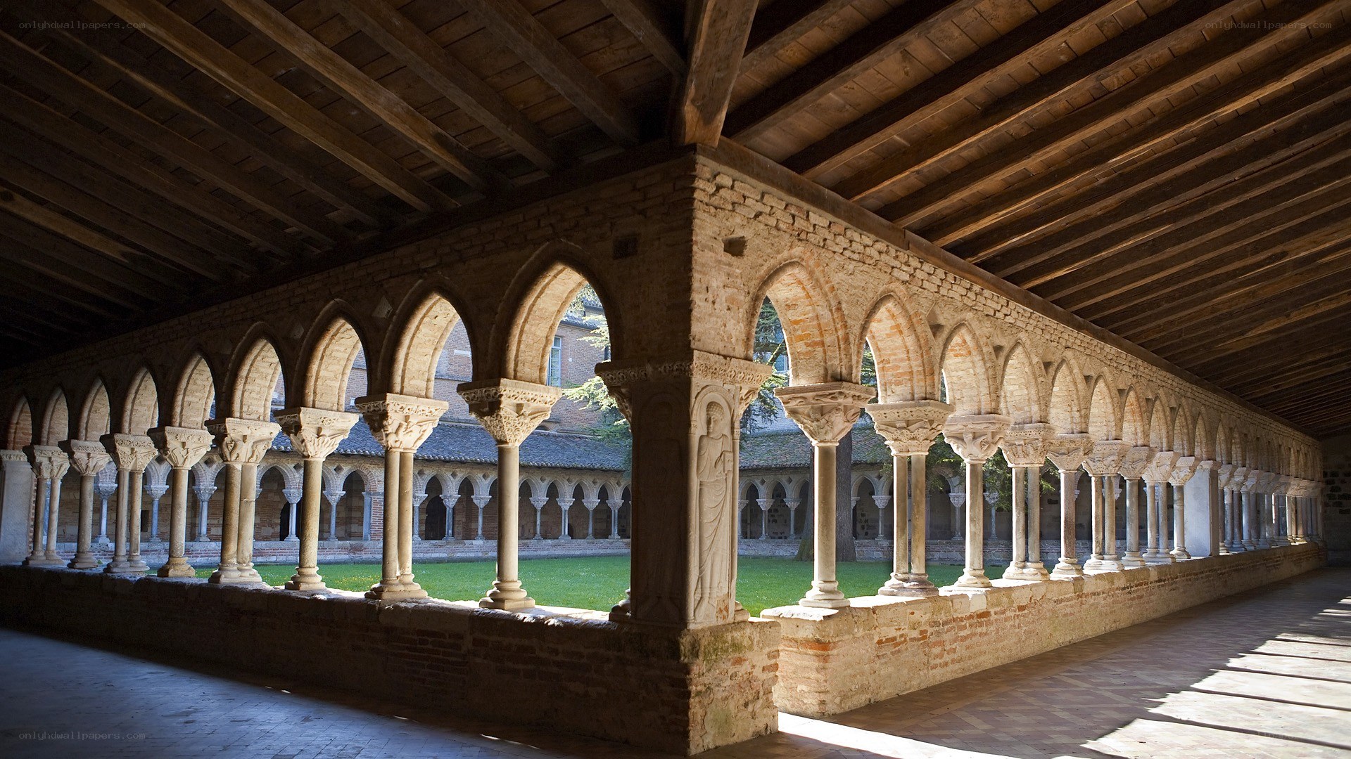 Cloister with stone arches
