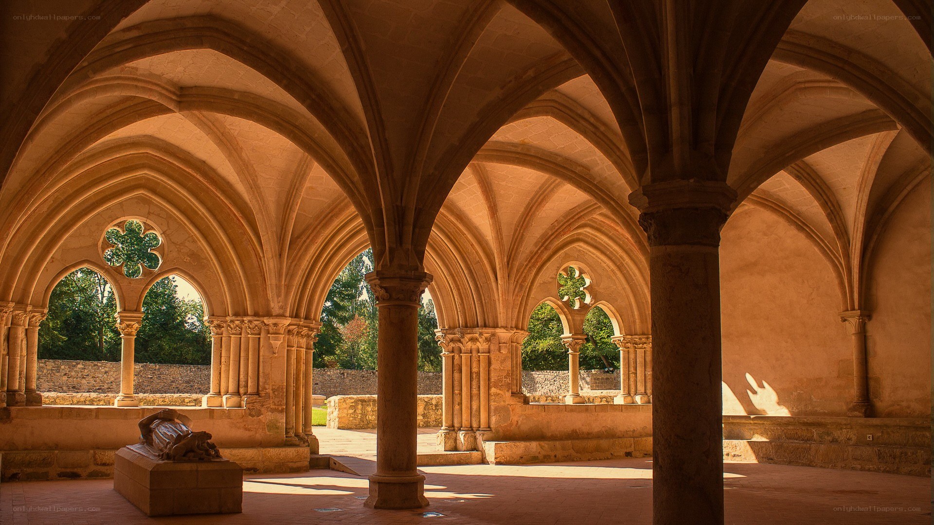 Cloister with stone arches