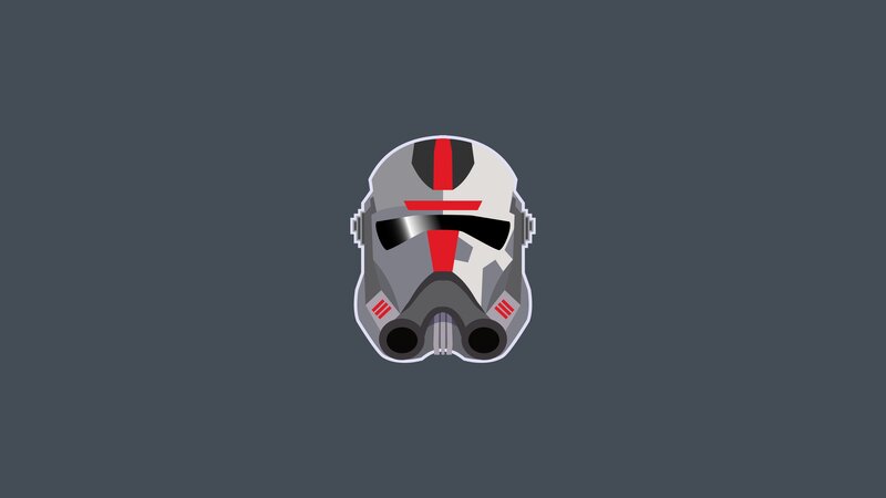 Clone Trooper Helmet — Gray, Neutral, Vector Art