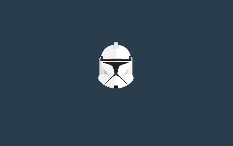 Clone Trooper Helmet — White, Minimalist