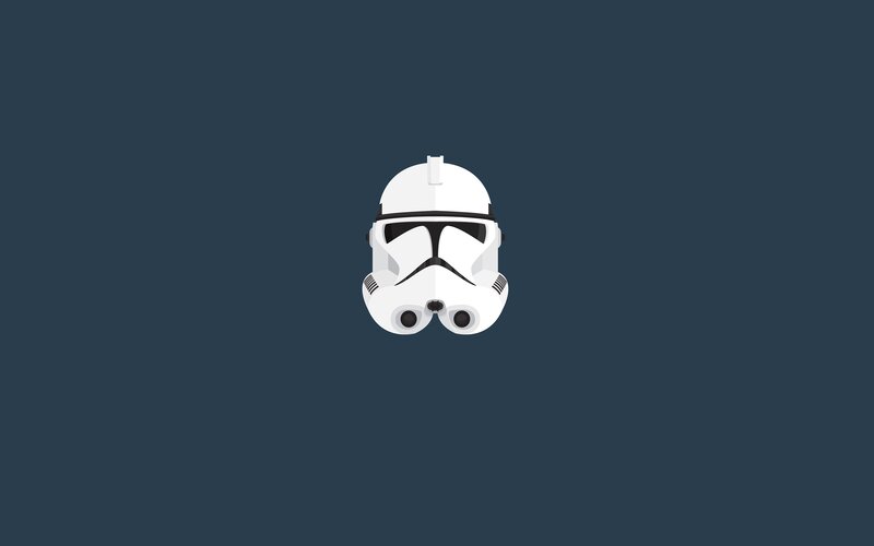 Clone Trooper Helmet — White, Minimalist, Vector Art