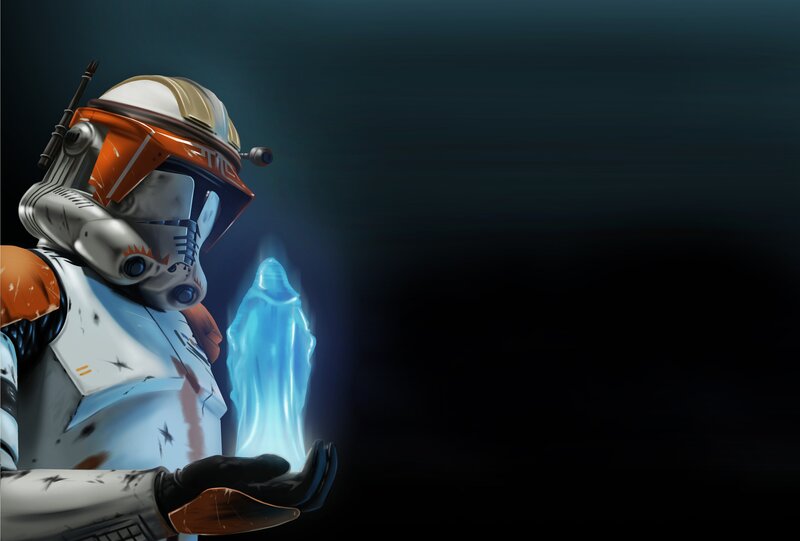 Clone Trooper Holding Crystal — Black