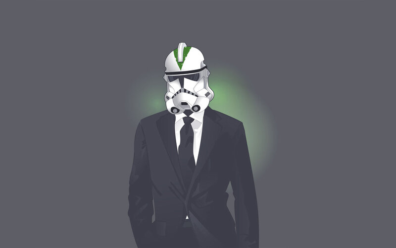 clone trooper in a suit