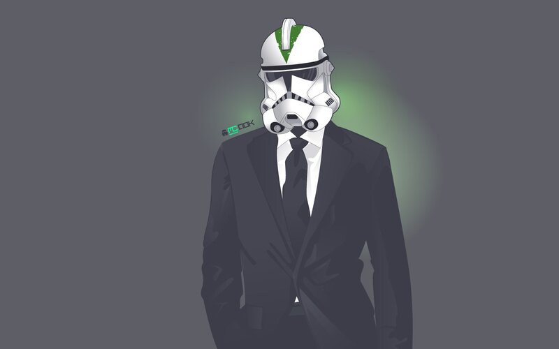 clone trooper in a suit