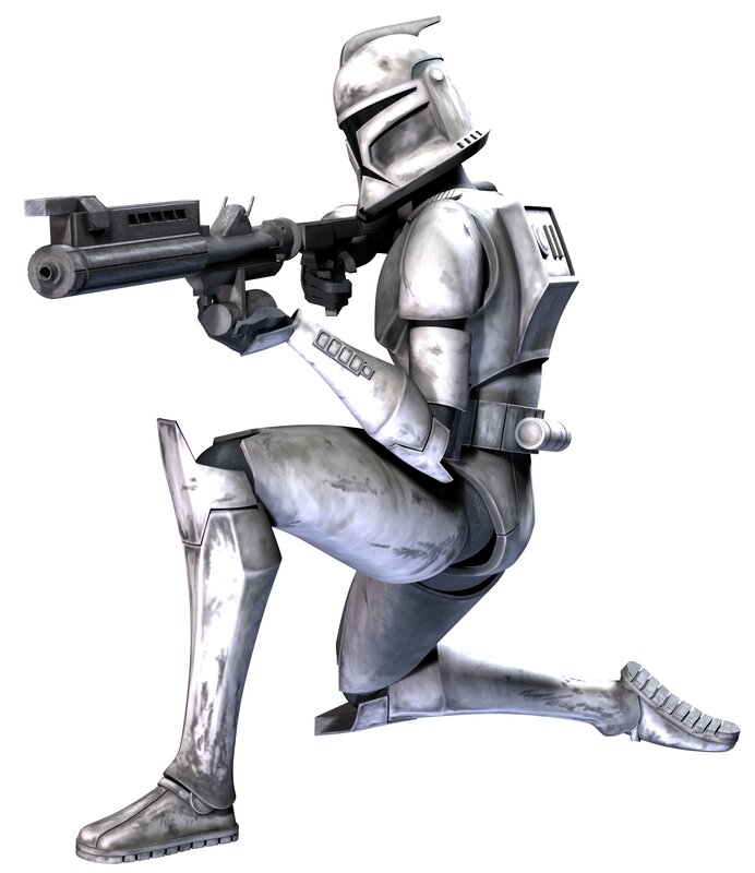 Clone trooper in combat stance