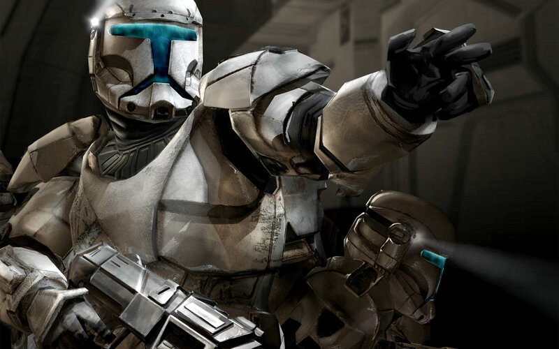 clone trooper in combat