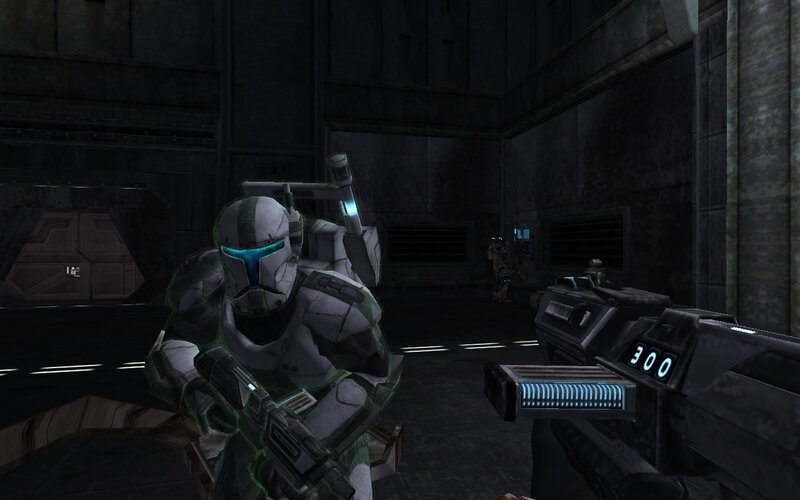 Clone trooper in corridor