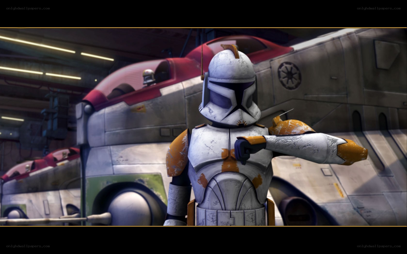 clone trooper in hangar