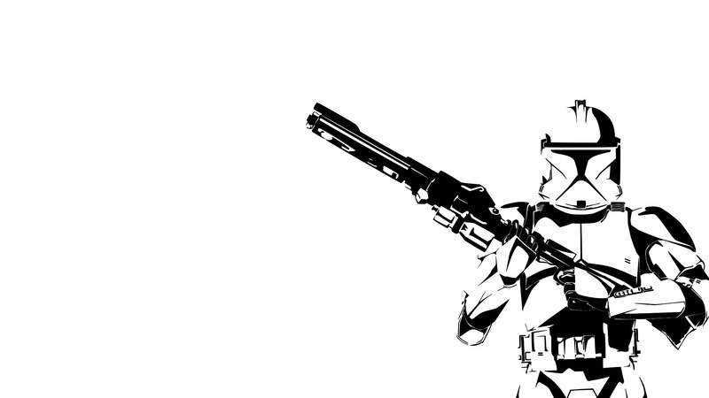 Clone Trooper Soldier — Black, Dramatic, Vector Art