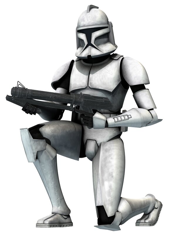 Clone trooper soldier kneeling