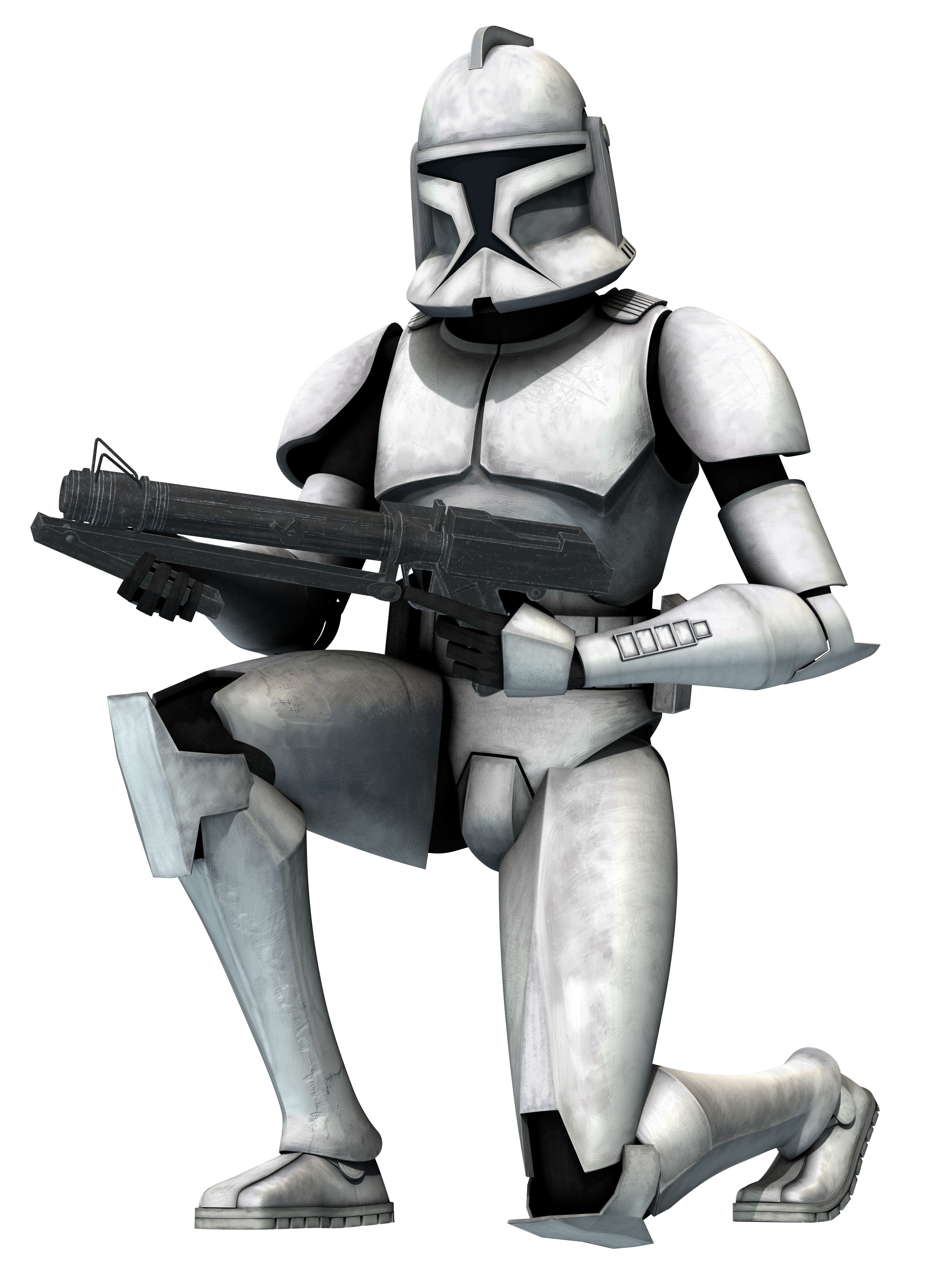 Clone trooper soldier kneeling