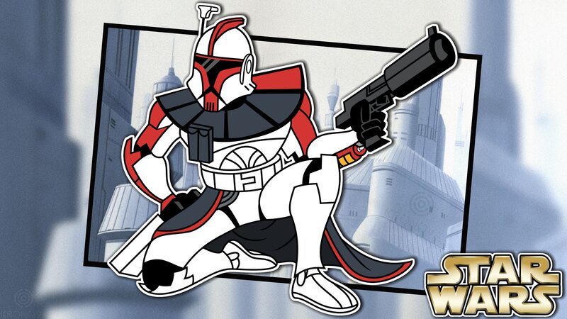 Clone Trooper Soldier — White, Action, Digital Art