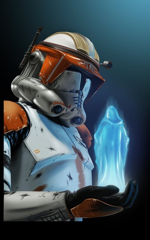 clone trooper with blue energy