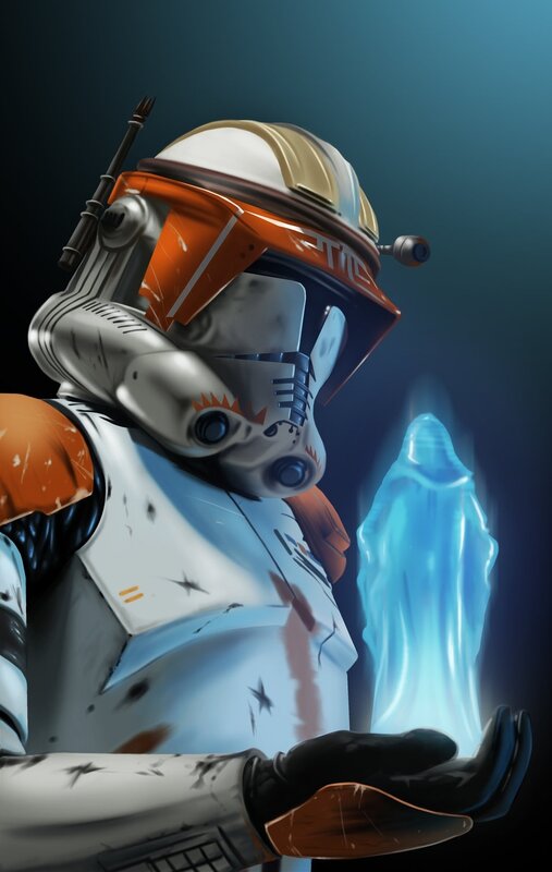 clone trooper with blue energy