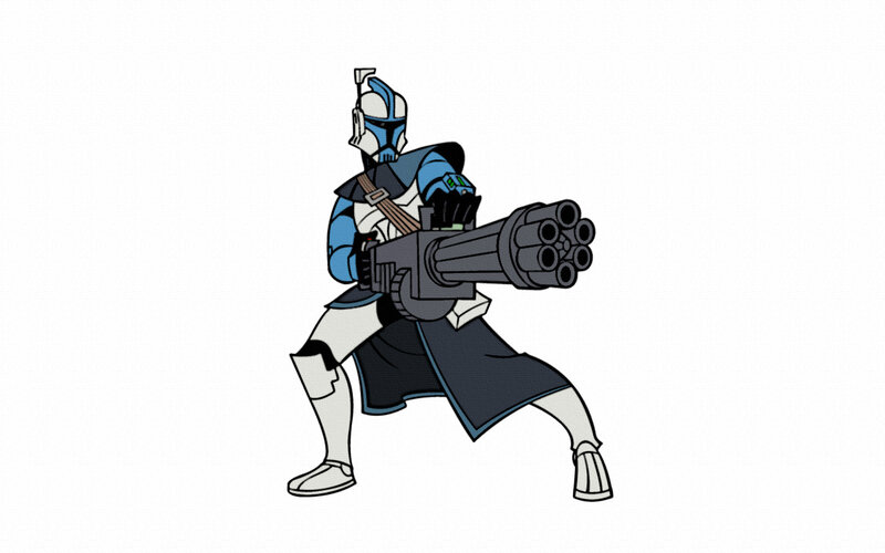 clone trooper with heavy weapon
