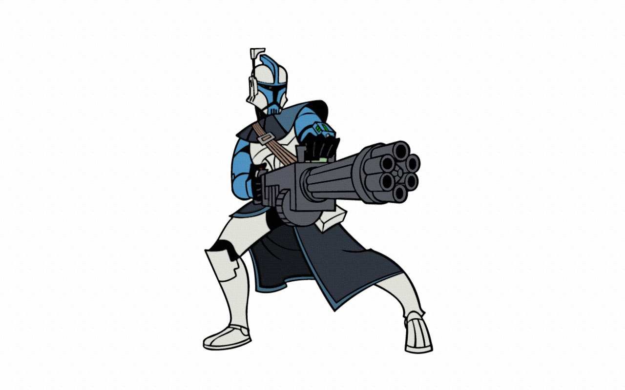 clone trooper with heavy weapon