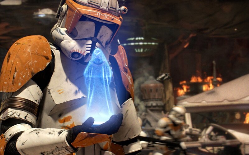 Clone Trooper with Hologram — White