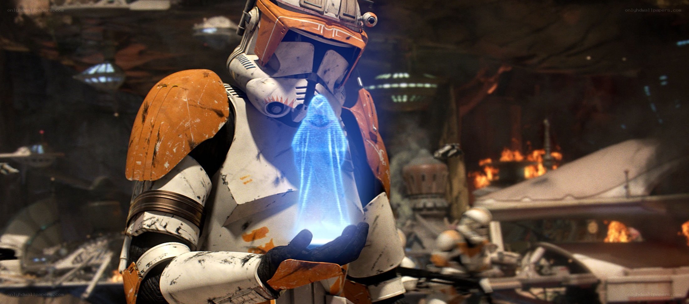 clone trooper with hologram