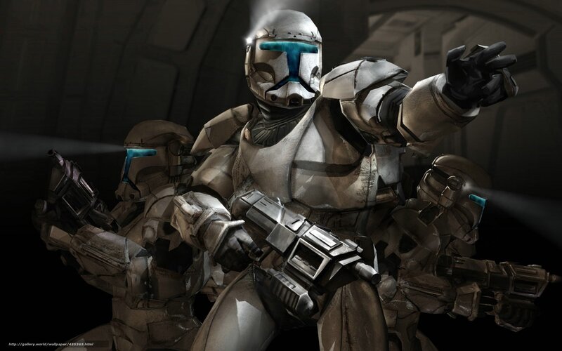 Clone Troopers in Armor — Gray, Dramatic