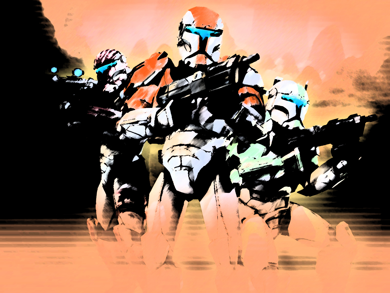 Clone troopers in battle