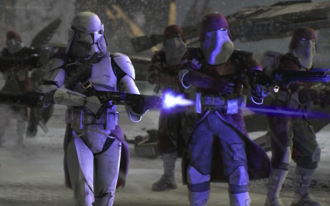 Clone troopers in battle