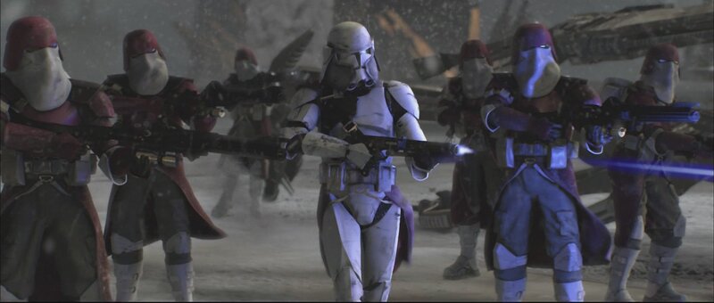 Clone troopers in battle