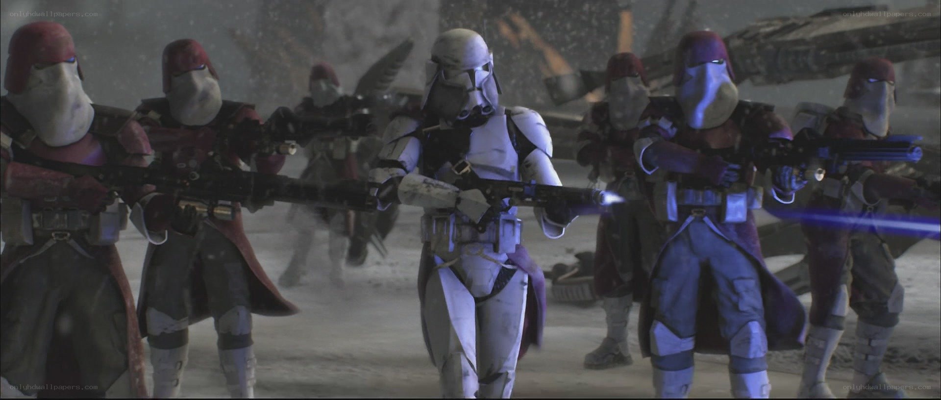 Clone troopers in battle