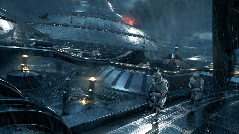 Clone Troopers in Rain — Gray, Dramatic