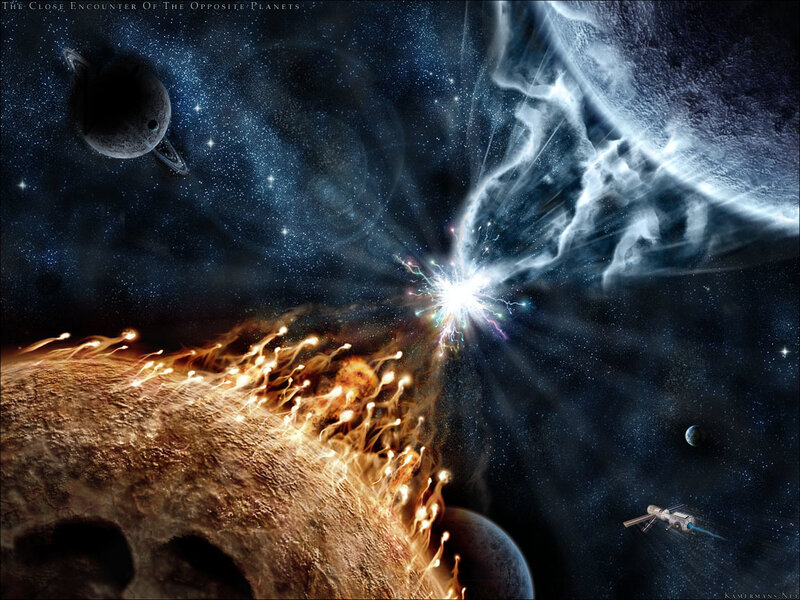 Close Encounter of the Opposite Planets