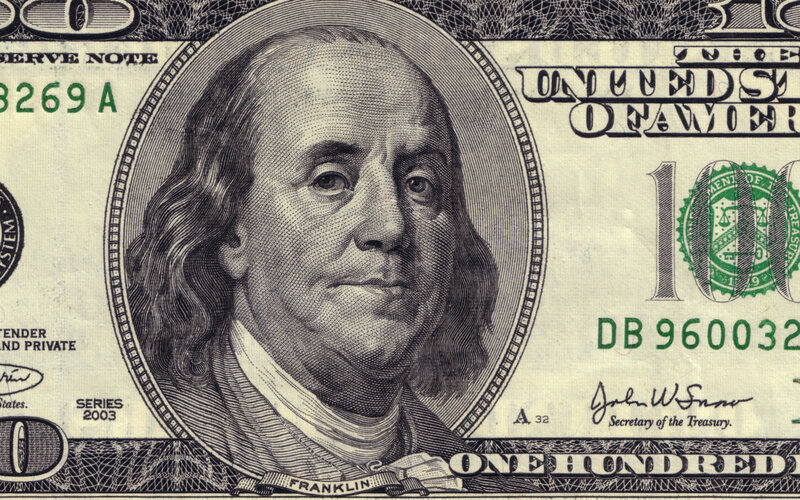 Close-up of $100 bill