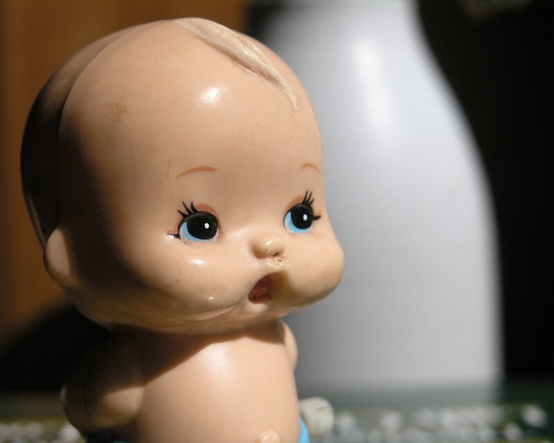 close-up of a baby doll