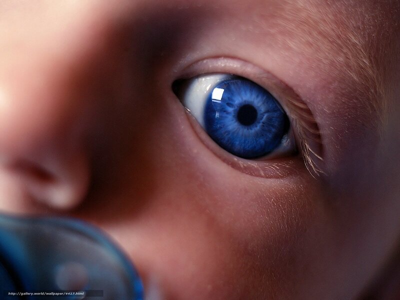 close-up of a baby's blue eye