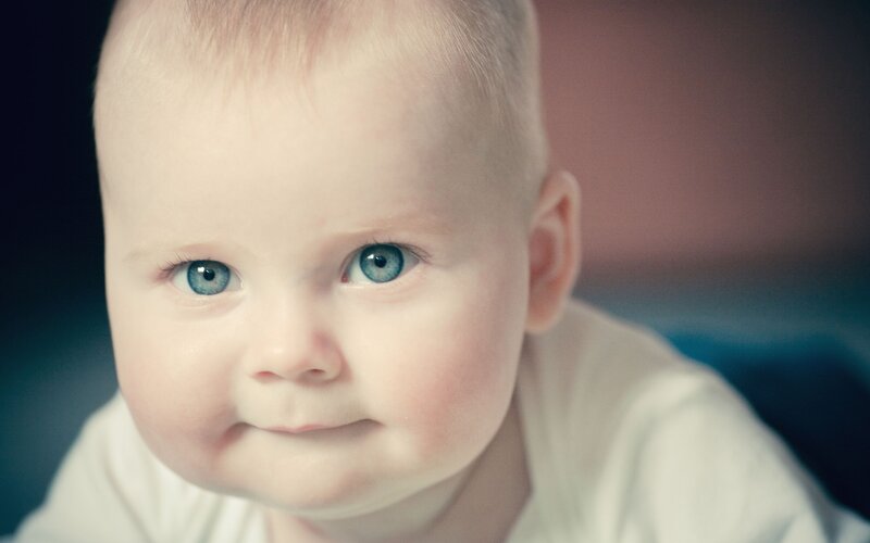 close-up of a baby's face