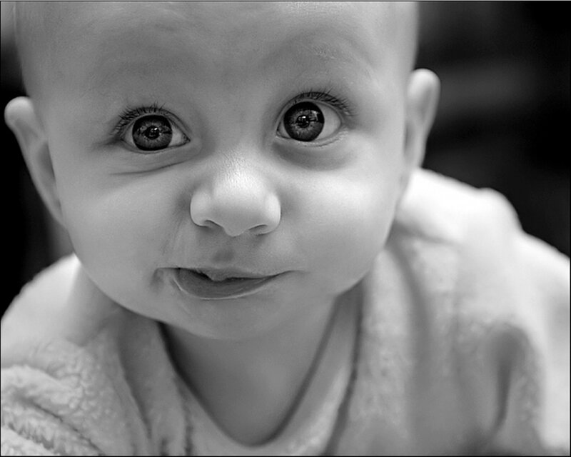 close-up of a baby's face