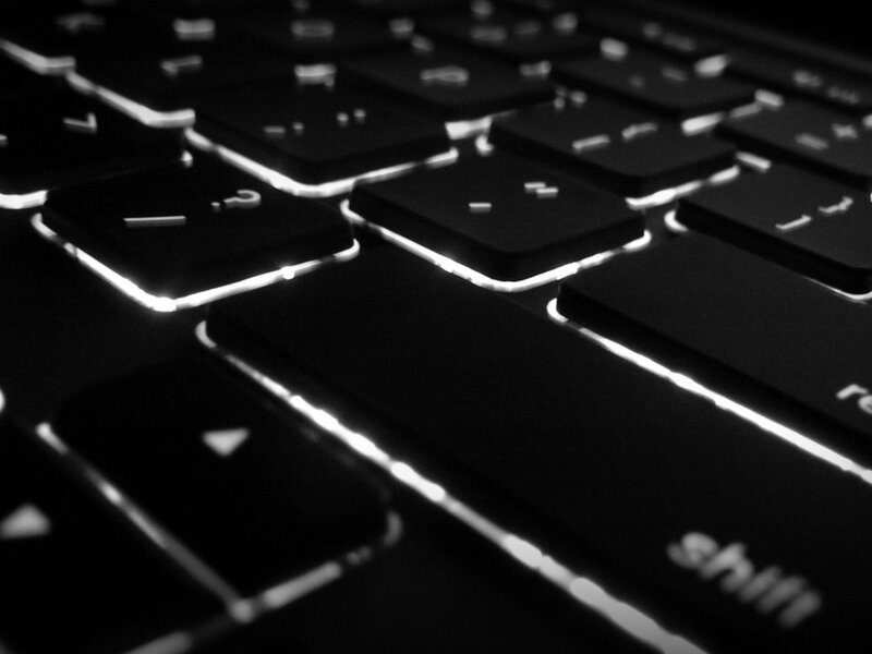close-up of a backlit keyboard