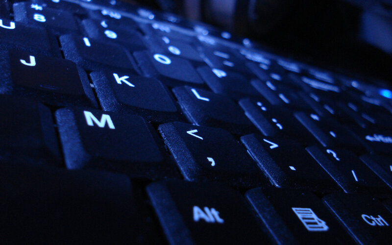 close-up of a backlit keyboard
