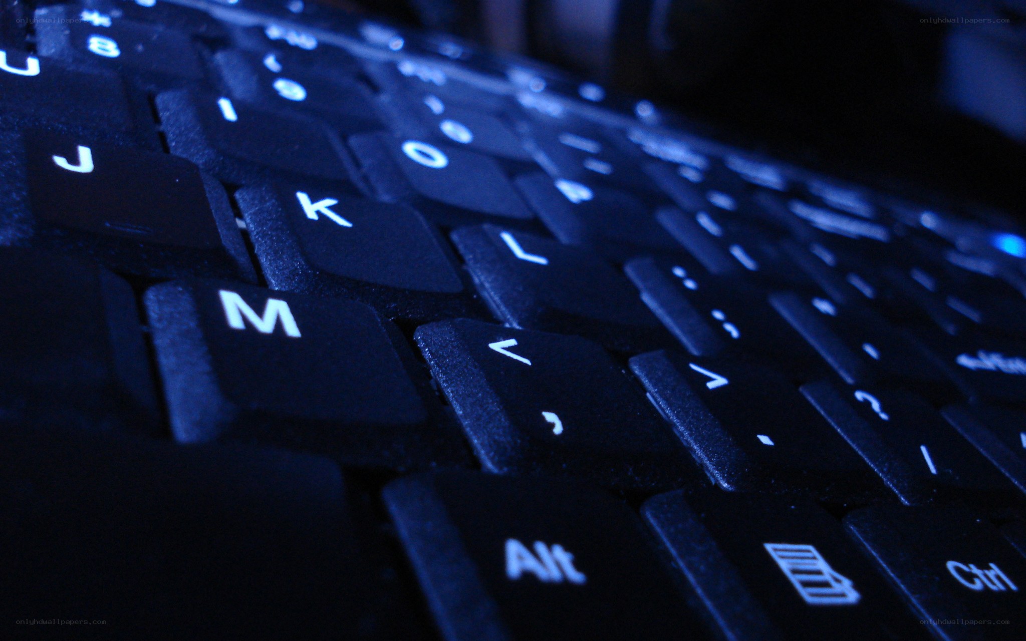 close-up of a backlit keyboard