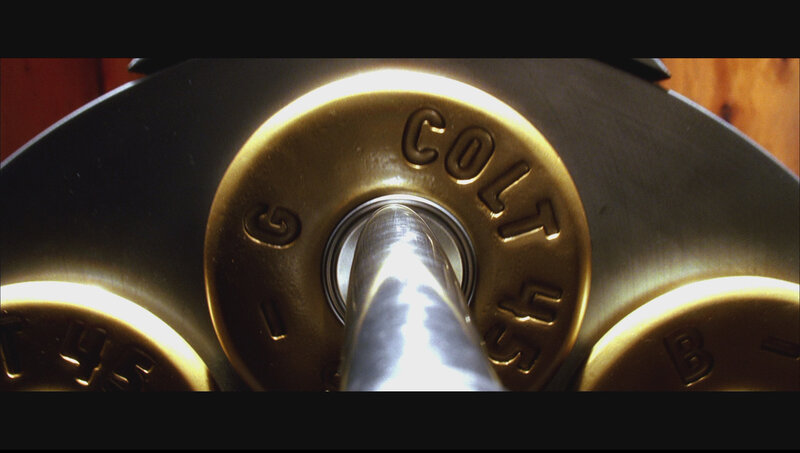 close-up of a barbell