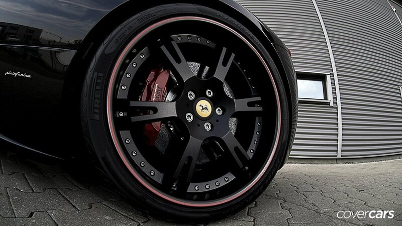 close-up of a black car wheel