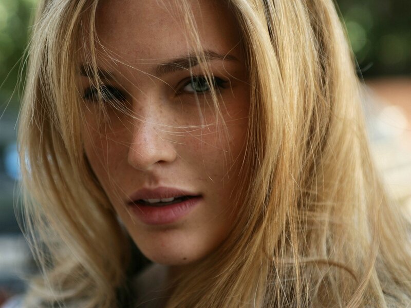 close-up of a blonde woman