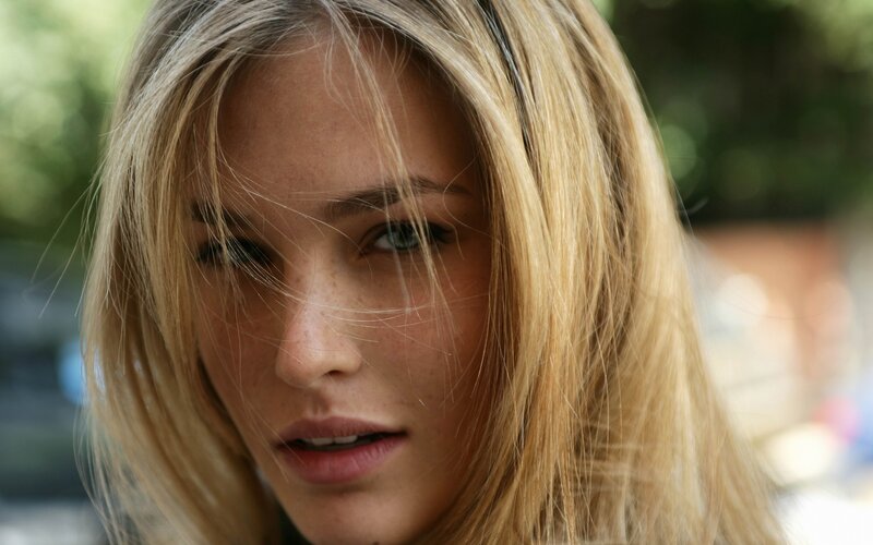 close-up of a blonde woman