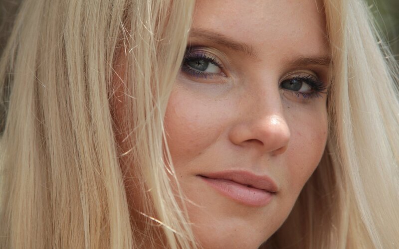 close-up of a blonde woman