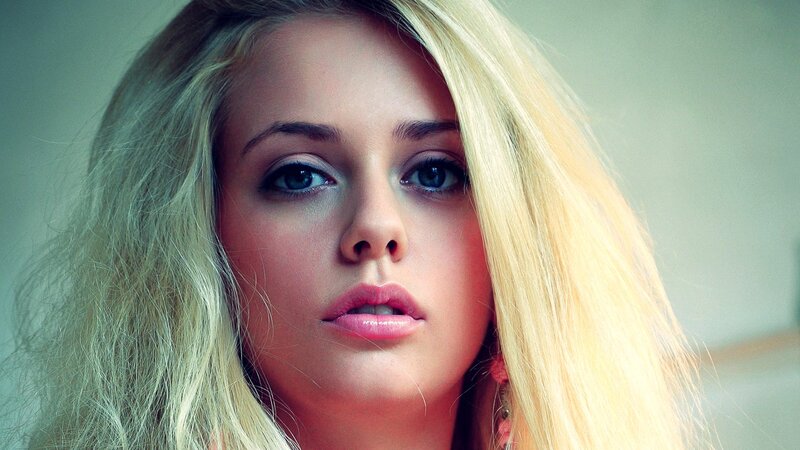 close-up of a blonde woman